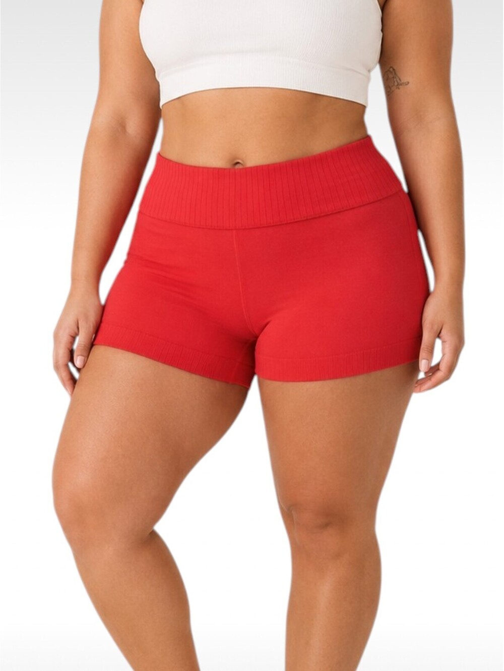 NWOT Free People Movement Good Karma High-Rise Running Shorts Red Size XL